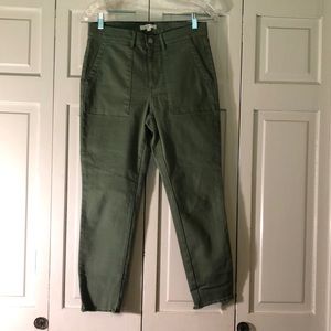 Loft Sage Green Cargo Pants rough Hem SZ 6P
